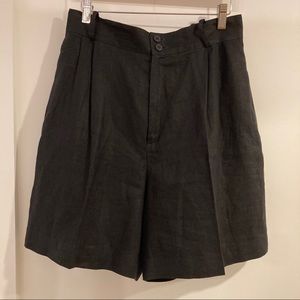 Black Linen Shorts